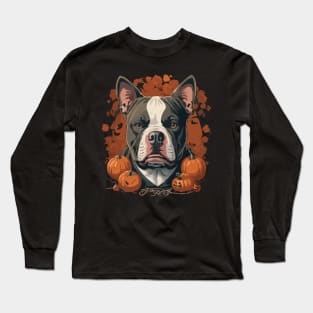 American Bulldog Pumpkin Halloween Costume Long Sleeve T-Shirt